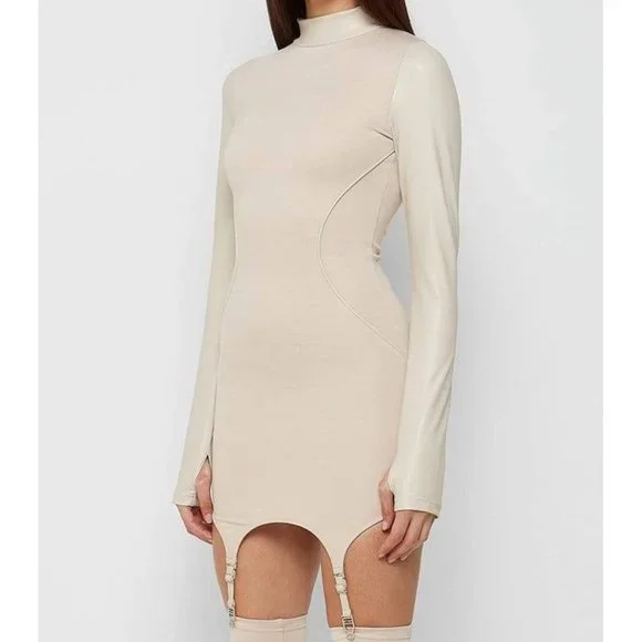 GORGEOUS VEGAN LEATHER SUSPENDER DRESS!!! - Picture 6 of 7